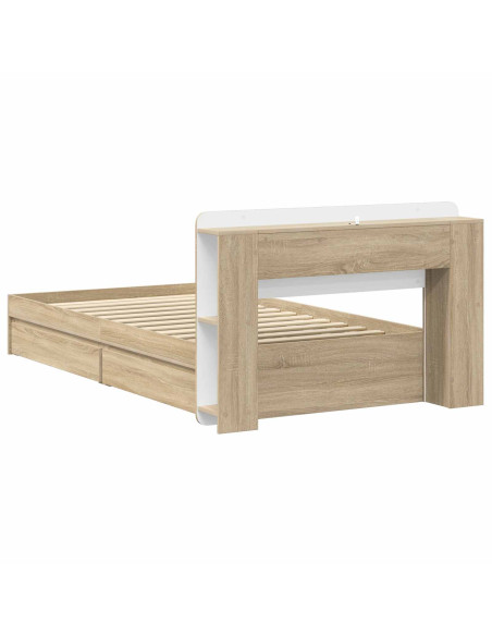 Telaio del letto con storage Rovere Sonoma 90 x 190 cm