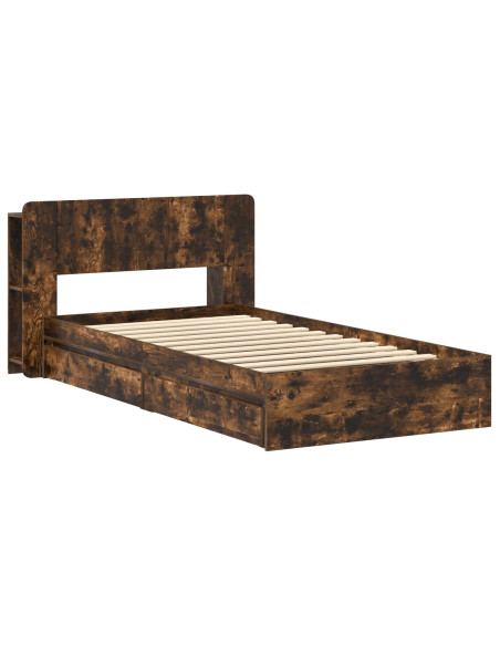 Telaio del letto con storage Rovere Fumo 100 x 200 cm