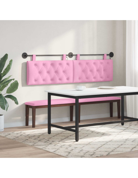 Testiera sospesa Con luce LED Rosa Tessuto