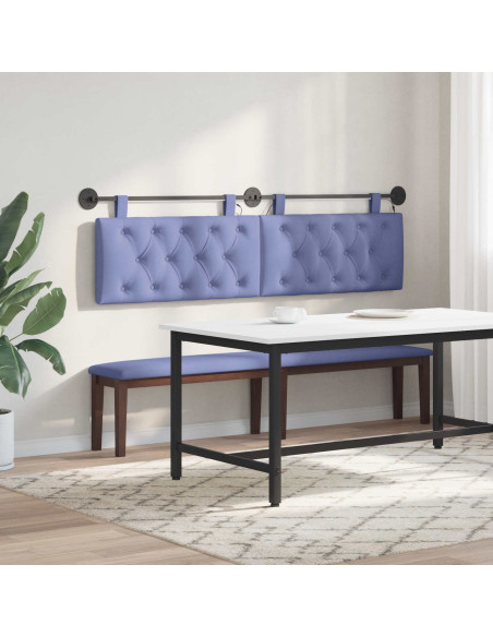 Testiera sospesa Con luce LED Blu jeans Tessuto