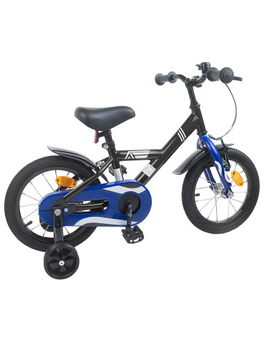 Bicicletta per Bambini 16 Pollici per bambini di 4-6 anni Nero