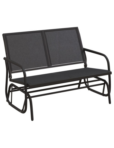 Set Mobili a Dondolo Giardino 3 pz Nero Textilene e Acciaio