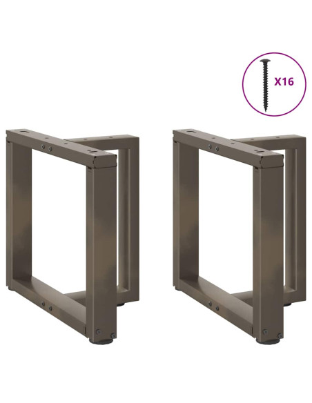 Gambe per Tavolino da Caffè a Forma di T 2 pz Nere 50x25x(42-43) cm Acciaio