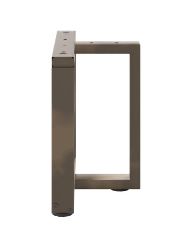 Gambe per Tavolino da Caffè a Forma di T 2 pz Nere 50x25x(42-43) cm Acciaio