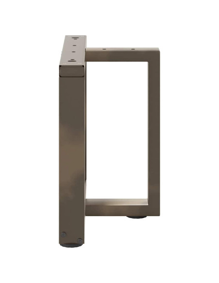 Gambe per Tavolino da Caffè a Forma di T 2 pz Nere 50x25x(42-43) cm Acciaio