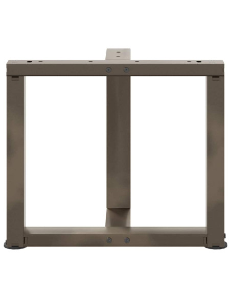 Gambe per Tavolino da Caffè a Forma di T 2 pz Nere 50x25x(42-43) cm Acciaio