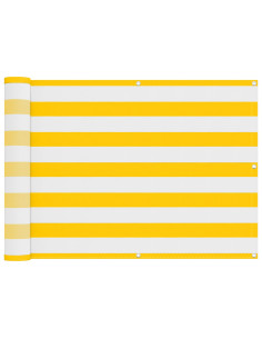 Schermo da balcone Giallo e Bianco 75 x 200 cm 2