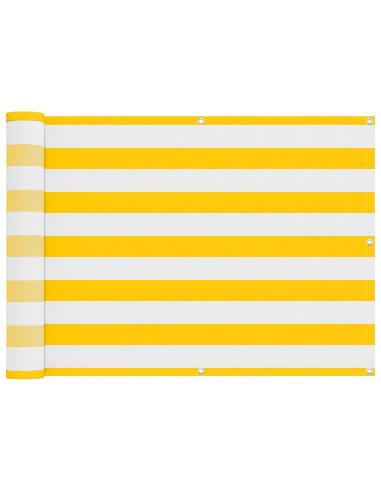 Schermo da balcone Giallo e Bianco 75 x 200 cm