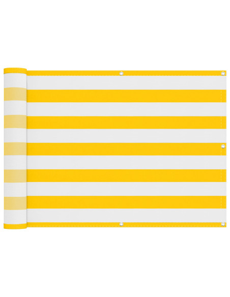 Schermo da balcone Giallo e Bianco 75 x 200 cm
