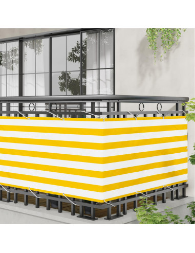 Schermo da balcone Giallo e Bianco 75 x 200 cm