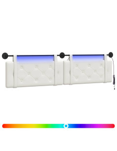 Testiera sospesa Con luce LED Bianco Similpelle 2