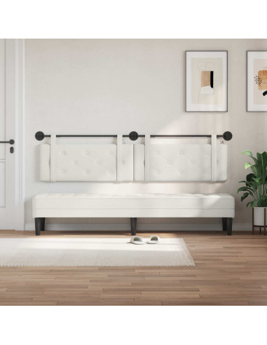 Testiera sospesa Con luce LED Bianco Similpelle