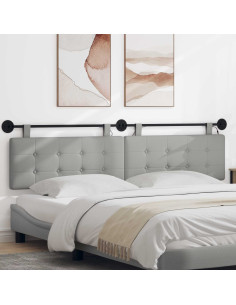 Testiera sospesa Con luce LED Grigio Nuvola Tessuto