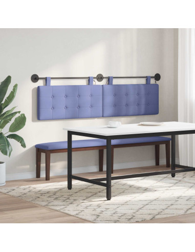 Testiera sospesa Con luce LED Blu jeans Tessuto