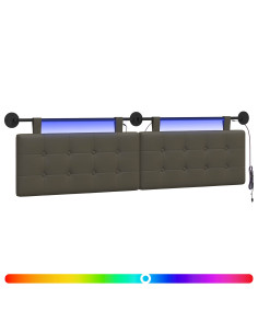 Testiera sospesa Con luce LED Grigio Similpelle 2