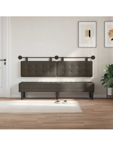 Testiera sospesa Con luce LED Grigio Similpelle
