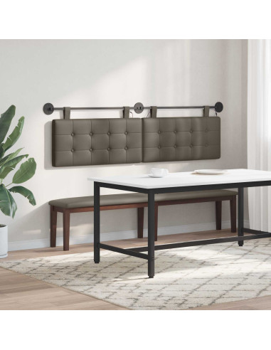 Testiera sospesa Con luce LED Grigio Similpelle