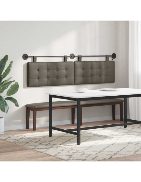 Testiera sospesa Con luce LED Grigio Similpelle