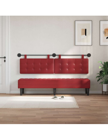 Testiera sospesa Con luce LED Rosso Vino Similpelle