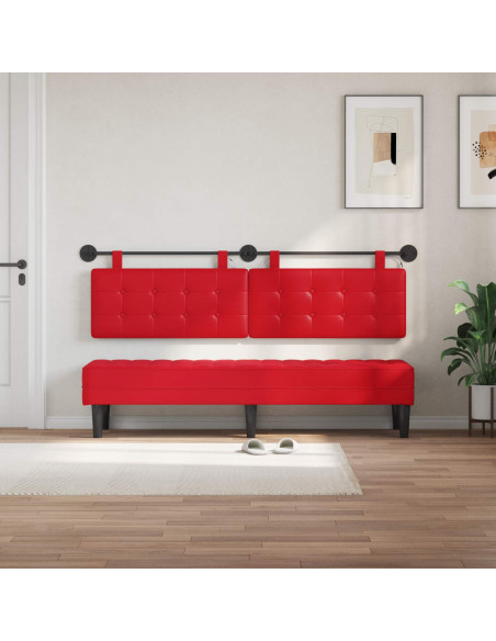 Testiera sospesa Con luce LED Rosso Similpelle