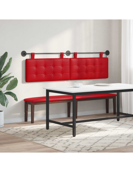 Testiera sospesa Con luce LED Rosso Similpelle