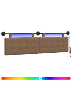 Testiera sospesa Con luce LED Cappuccino Similpelle 2