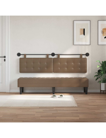 Testiera sospesa Con luce LED Cappuccino Similpelle
