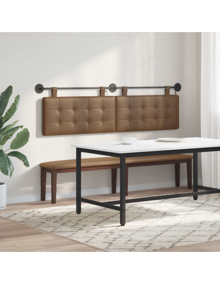 Testiera sospesa Con luce LED Cappuccino Similpelle