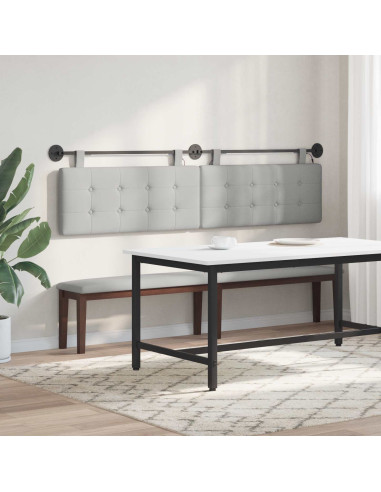 Testiera sospesa Con luce LED Grigio Nuvola Tessuto