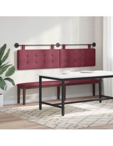 Testiera sospesa Con luce LED Rosso Vino Tessuto