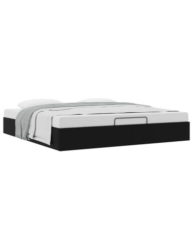Letto ottomano Nero King size Similpelle