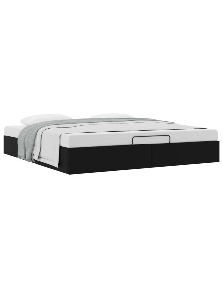 Letto ottomano Nero King size Similpelle