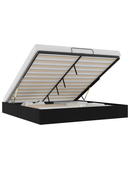 Letto ottomano Nero King size Similpelle