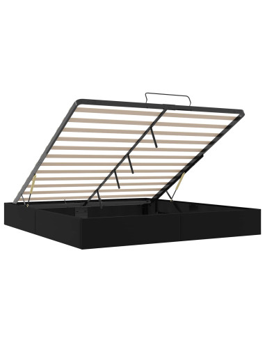 Letto ottomano Nero King size Similpelle