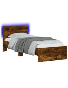 Letto con LED Rovere Fumo 80 x 200 cm Legno ingegnerizzato 2