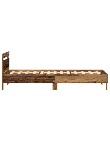 Letto con LED Legno antico 80 x 200 cm Legno ingegnerizzato