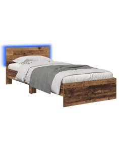 Letto con LED Legno antico 80 x 200 cm Legno ingegnerizzato 2