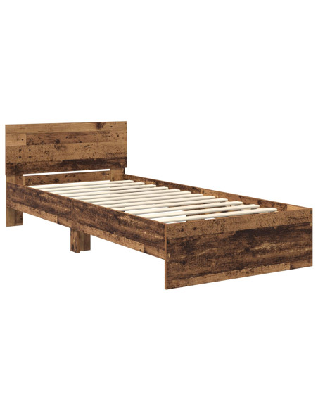 Letto con LED Legno antico 80 x 200 cm Legno ingegnerizzato