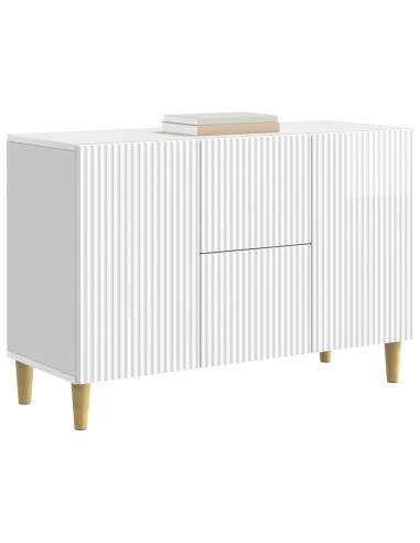 Credenza Bianco Lucido 89 x 34,5 x 60 cm Legno ingegnerizzato