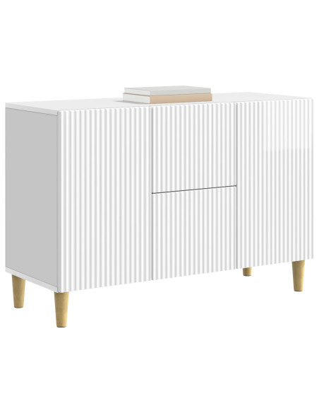 Credenza Bianco Lucido 89 x 34,5 x 60 cm Legno ingegnerizzato