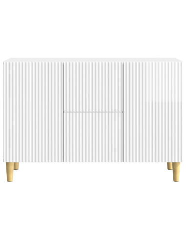 Credenza Bianco Lucido 89 x 34,5 x 60 cm Legno ingegnerizzato