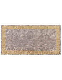 Runner Tappeto MARSA Grigio 100 x 200 cm Poliestere e PVC 2