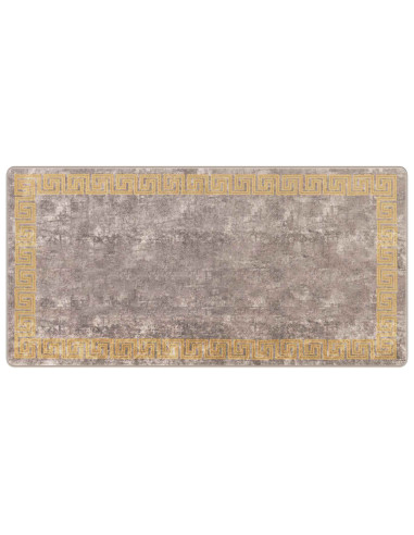 Runner Tappeto MARSA Grigio 100 x 200 cm Poliestere e PVC