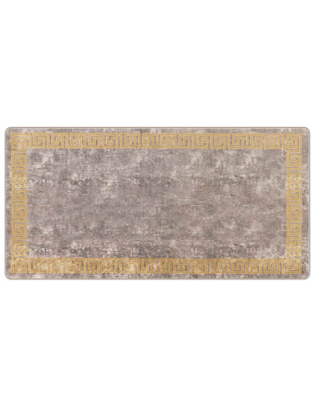 Runner Tappeto MARSA Grigio 100 x 200 cm Poliestere e PVC
