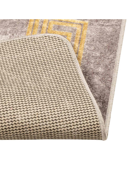 Runner Tappeto MARSA Grigio 100 x 250 cm Poliestere e PVC
