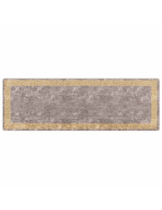 Runner Tappeto MARSA Grigio 100 x 300 cm Poliestere e PVC 2