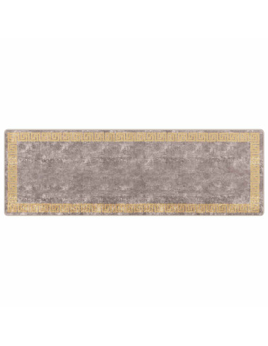 Runner Tappeto MARSA Grigio 100 x 300 cm Poliestere e PVC