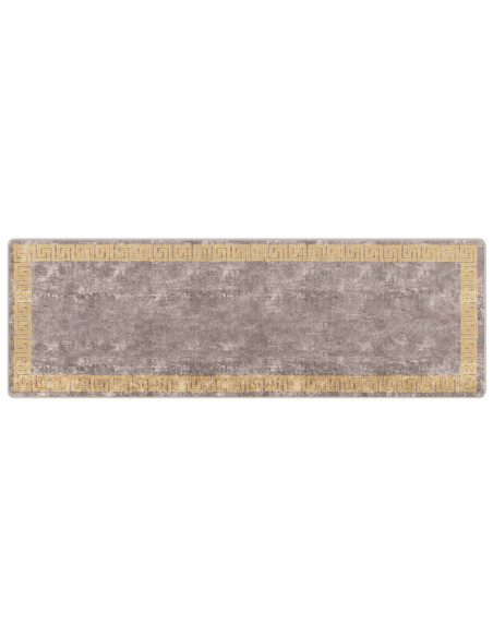 Runner Tappeto MARSA Grigio 100 x 300 cm Poliestere e PVC