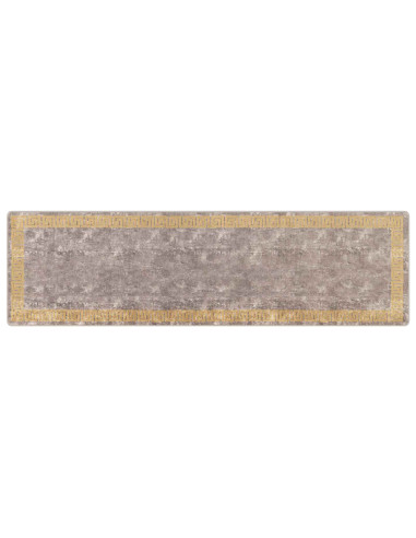 Runner Tappeto MARSA Grigio 100 x 350 cm Poliestere e PVC