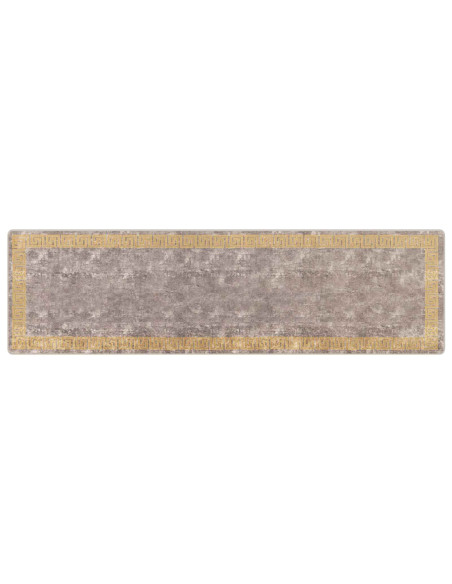 Runner Tappeto MARSA Grigio 100 x 350 cm Poliestere e PVC